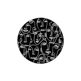 Matta Ink Face Rund 160 cm Svart