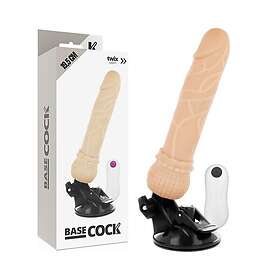 BaseCock realistic vibrator remote control flesh 19,5 cm