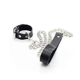 OhMama RESTRAINT LEATHER NECKLACE AND METALLIC CHAIN
