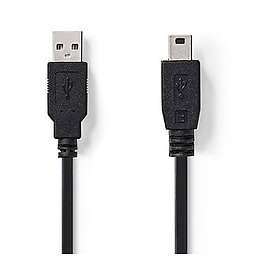 Nedis USB 2,0-Kabel USB A hane Mini B hankontakt Rund 2 m