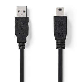 Nedis USB 2,0-Kabel USB A hane Mini B hankontakt Rund 5 m