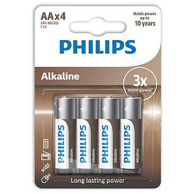 Philips alkaline batteries aa lr6 pack 4