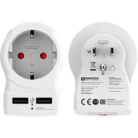 Skross Country Travel Adapter Europe to USA USB