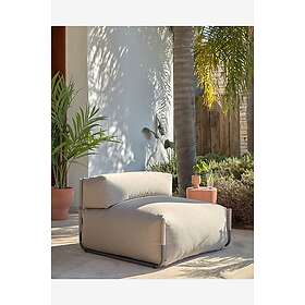 LaForma Square Modul för Trädgårdssoffa, med Ryggstöd Grönt Tyg och Svart Alu (101 x 101 cm)