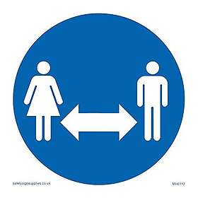 Viking Signs Socialt distansskylt utan 2 m eller distansnummer - Black ...