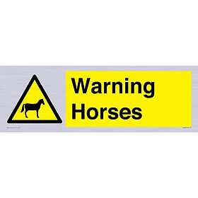Viking Signs Varning hästar skylt – 600 x 200 mm – L62