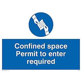 Viking Signs MA297-A3L-AC "Confined space Permit To Enter krävs", aluminiumkomposit, 300 mm H x 400 mm B