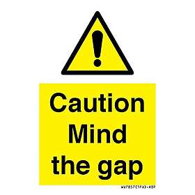 Viking Signs Caution Mind the gap skylt 50 x 75 mm A8P