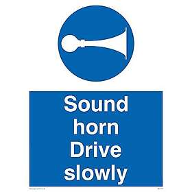 Viking Signs MC1478-A5P-V "Sound Horn Drive Slowly" skylt, vinyl, 200 mm H x 150 mm B