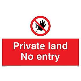 Viking Signs PA5435-A4L-V "Private Land No Entry"-skylt, vinyl, 200 mm H x 300 mm B