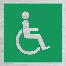 Viking Signs SD450-S15-SV rullstol vänd höger skylt, silvervinyl, 150 mm H x 150 mm B