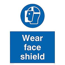 Viking Signs MP288-A3P-V "Wear Face Shield" skylt, vinyl, 400 mm H x 300 mm B