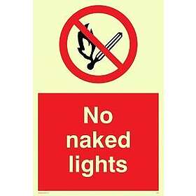 Viking Signs Skyltar PV646 A4P PV No Naked Lights Skylt viking-signs-skyltar-pv646-a4p-pv-no-naked-lights-skylt