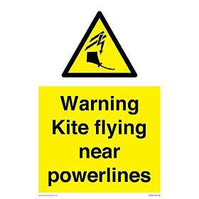 Viking Signs Warning drake flying nära powerlines Sign 200 x 300 mm A4P