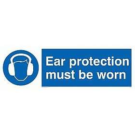Viking Signs skyltar MP263-L15-PV "Ear Protection Must Be Worn" skylt, fotolumin