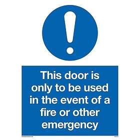 Viking Signs MA5724-A5P-V "This Door Is Only To Be Used I händelse av en eld ell