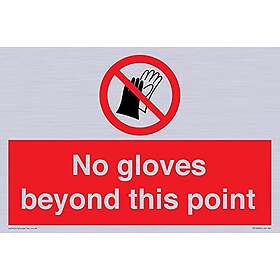 Viking Signs Inga handskar beyond this point skylt 300 x 200 mm A4L
