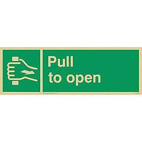 Viking Signs SA397-L15-PV Notfallschild 'In Emergency Push Bar To Open' – Nachleuchtend, 50x150 Mm, Selbstklebend