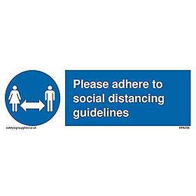 Viking Signs Följ riktlinjerna för social distansering Skylt 150 x 50 ...