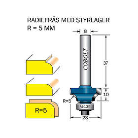 Cobolt Avrundningsfräs R=5 D=23l=10