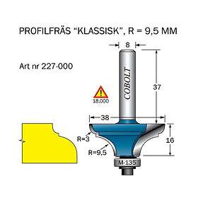 Cobolt Kantprofilfräs D=38 R=95
