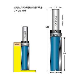 Cobolt Mallfräs D=19l= 55 TL=100 S=12