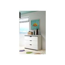 Kocot Tomi Commode à 3 tiroirs blanc stratifié