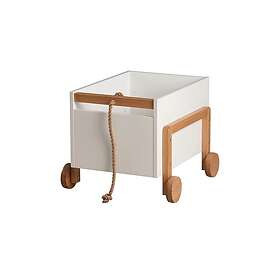 Kocot Victor oppbevaringsboks, med hjul vit laminat och naturfärgad ek