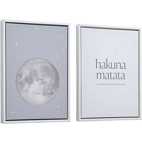 LaForma Ludmila bild grå duk och MDF (set med 2)