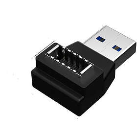 NÖRDIC Type-E - USB-A 90 Graders Vinklad Adapter