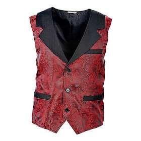 Vintage Jacquard Väst Vinröd Medium/Large