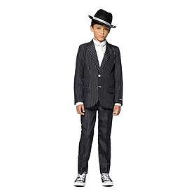 Suitmeister Boys Gangster Pinstripe Black Kostym Medium