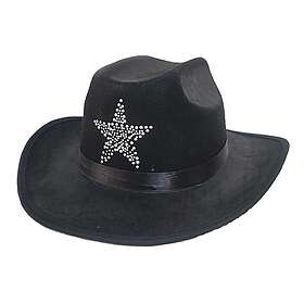 Hisab Joker Svart Cowboyhatt med Sheriffstjärna One size
