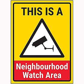 V Safety V This Is A Neighbourhood Watch area skylt 300 x 400 mm självhäftande vinyl
