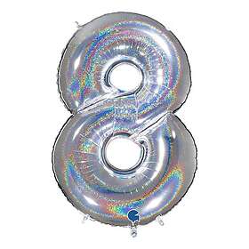Ballongkungen Sifferballong Glitter Silver Siffra 8