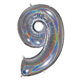Ballongkungen Sifferballong Glitter Silver Siffra 9