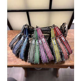 Metizo Fodrat Halsband Halvstryp, Grå Fårskinnsimitation 30 cm x 25 mm Olivgrön