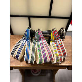 Metizo Fodrat Halsband Halvstryp, Vit Fårskinnsimitation 30 cm x 25 mm Svart