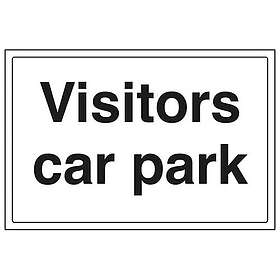 V Safety V 74003BA-S allmän parkeringsskylt,"besökare bilparkering", självhäftande, landskap, 300 mm x 200 mm, svart