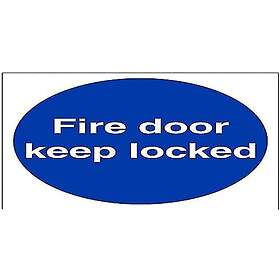 V Safety V Fire Door Keep Locked Skylt 150 mm x 150 mm Självhäftande vinyl