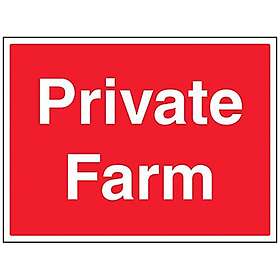 V Safety V Private Farm Skylt 400 mm x 300 mm 1 mm styv plast