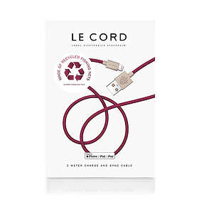 Le Cord Plum iPhone Lightning cable · 2 meter Made of recycled fishing nets