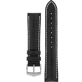 Hirsch Modena musta nahkaranneke 1030 28 50 24mm