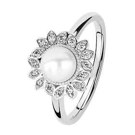 Kohinoor Swan vitguldring med pärla och diamanter 033-434V-08-160