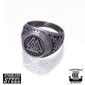 Northern Viking Jewelry Shield Valknut ring NVJSO024-225