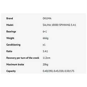 Okuma Salina Spinning Reel Silver 10000