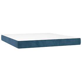 vidaXL Ramsäng med madrass & LED mörkblå 160x200 cm sammet 3139455
