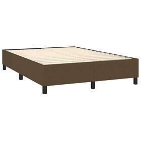 vidaXL Ramsäng med madrass mörkbrun 140x200 cm tyg 3131676