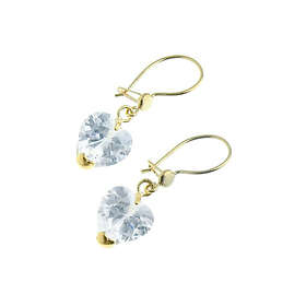 Guld örhängen med zirkonia hjärtan PK2-17B