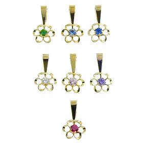 Hängsmycke i 14k guld med turkos zirkonia R8-2